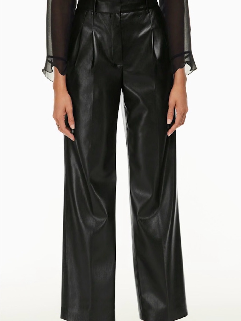 Wilfred The Effortless Faux Leather Wide-Leg Pants - Black